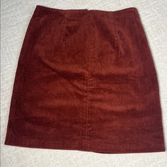 Simons Contemporaine corduroy rust brown lined button accent pencil skirt 4 - Picture 5 of 8